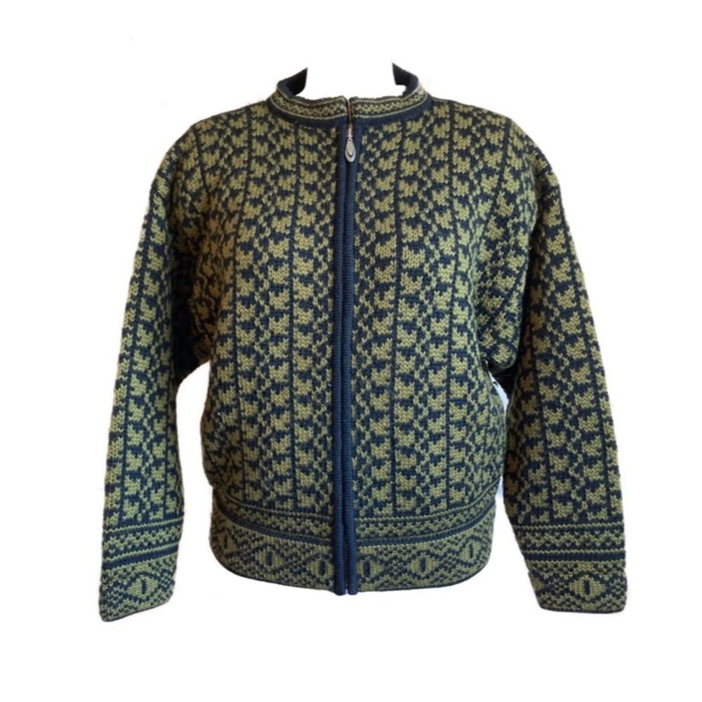 Vintage Black and Green Wool Sweater